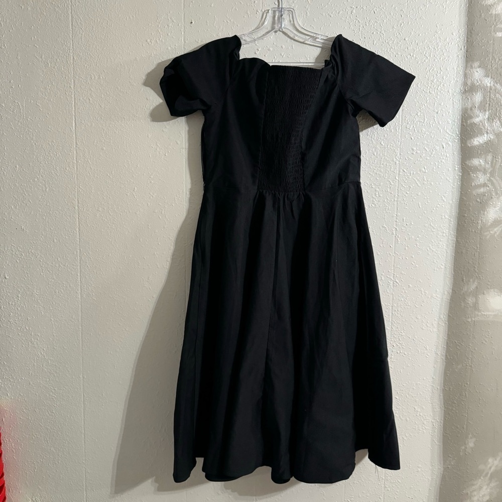 Belle Poque Vintage Style Scalloped Fit & Flare Dress In Black, - Picture 6 of 6